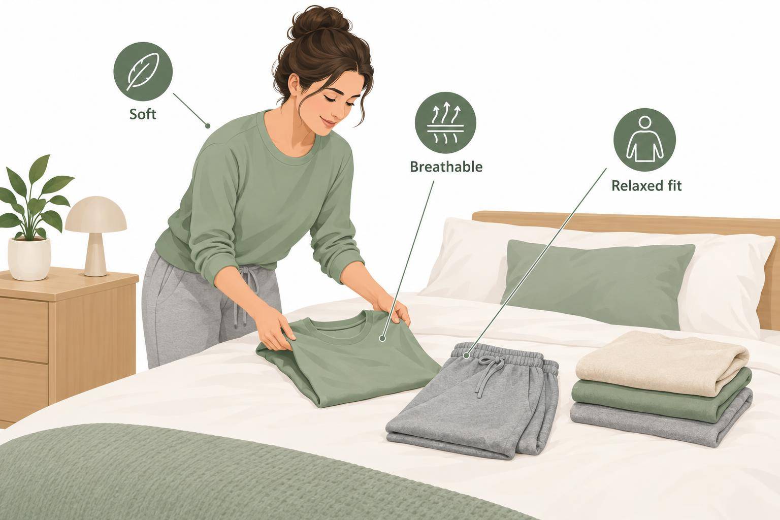 A person lays out comfortable clothes to wear to a physiotherapy appointment