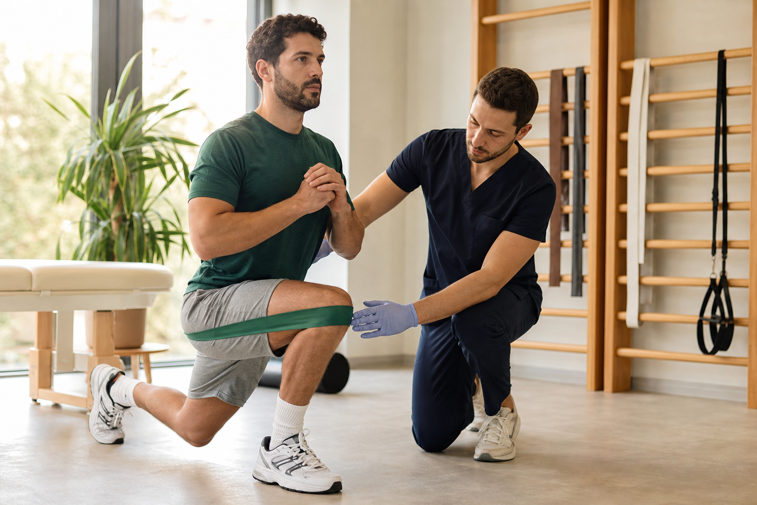 Athlete rebuilding strength during sports injury rehabilitation
